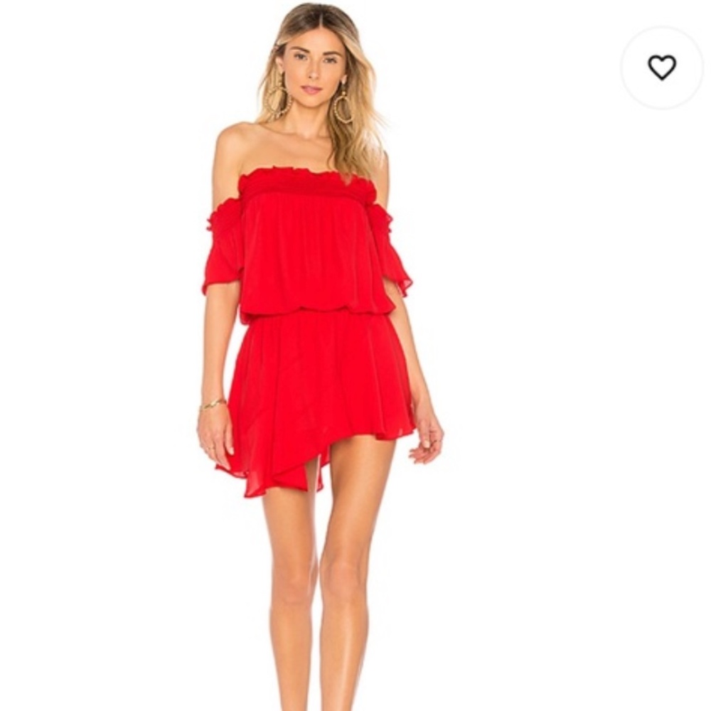Amanda Uprichard Offshoulder Red Dress